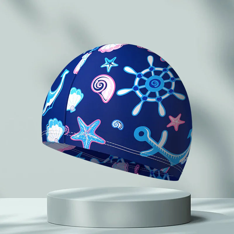 High Elastic Swim Cap for Children Adults Unisex Comfortable Polyester Spandex Swimming Hat