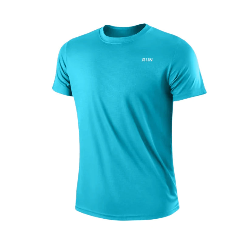 Camiseta de manga corta de secado rápido para hombre, ideal para gimnasio, correr, entrenamiento, ejercicio y deportes. Ligera.