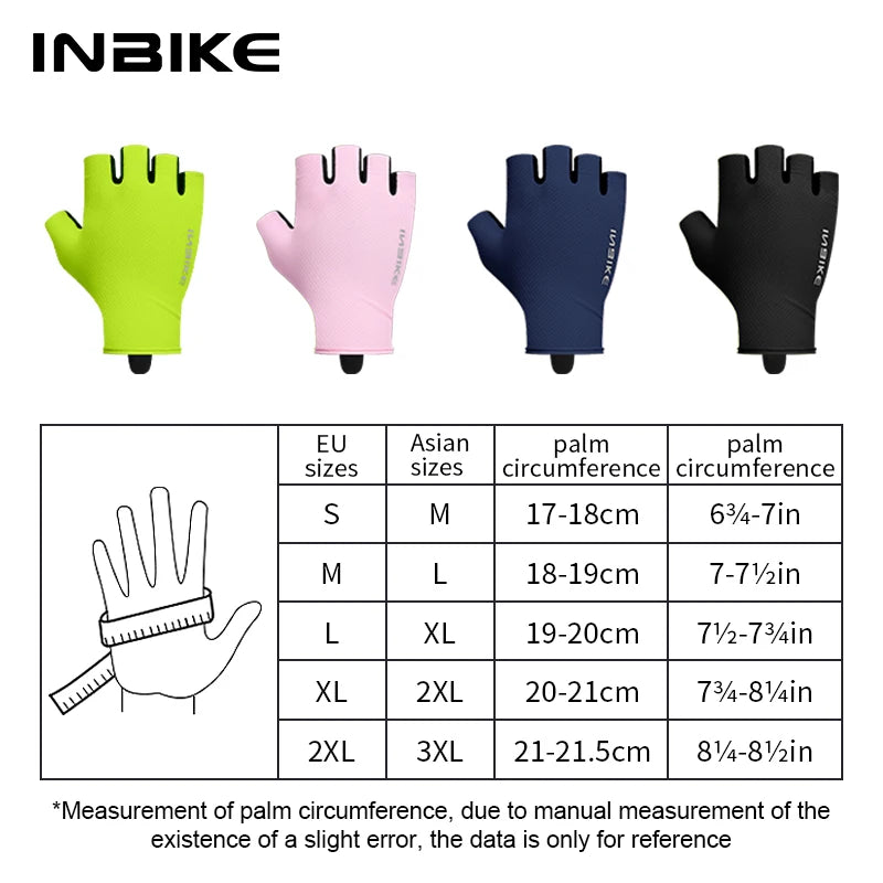 Guantes de Ciclismo INBIKE Unisex – Medio Dedo Ligeros para MTB y Deporte