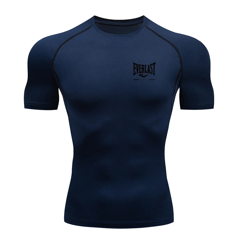 2026 New Men's Running Compression T-Shirt Short Sleeve Gym Workout Shirts Fitness Shirts Men's Jogging Sportswear Sweatshirts