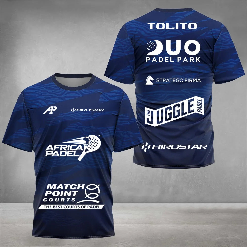 Professional Padel Sports Short-sleeve T-shirt Breathable Quick-dry Fabric Team Print for Training & Matches