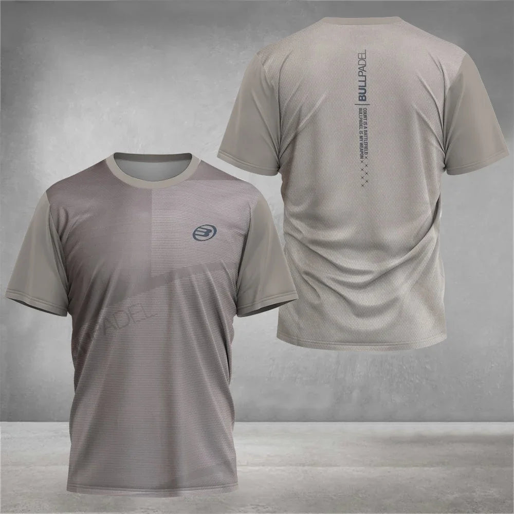2026 New Padel Element Print Quick-drying Short Sleeve Men's Tennis Breathable Wear Men's Ultra-thin Fitness T-shirt Casual Top
