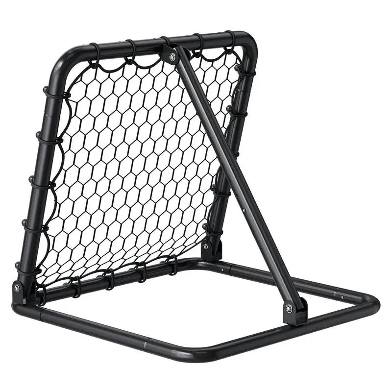 Filet de rebond de football, 86,3 x 86,3 cm, rebondisseur pour entraînement football portable, tube en fer, filet de but à angles entièrement réglables, équipement pour enfants et tous âges