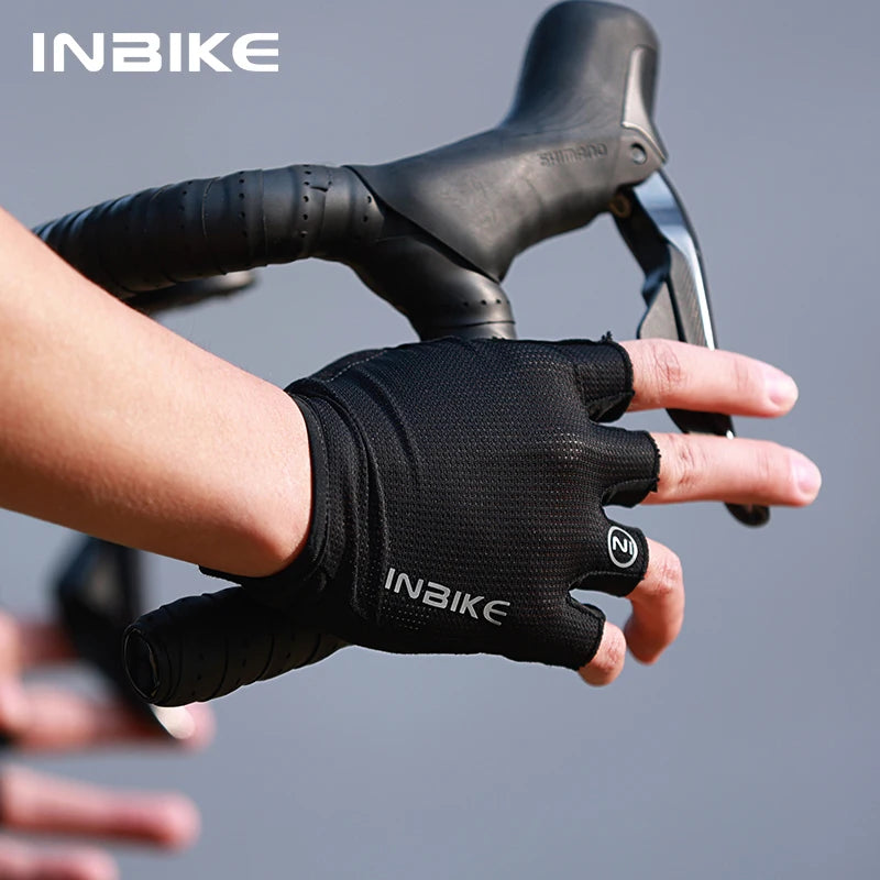 Guantes de Ciclismo INBIKE Verano – Medio Dedo Transpirables y Antideslizantes