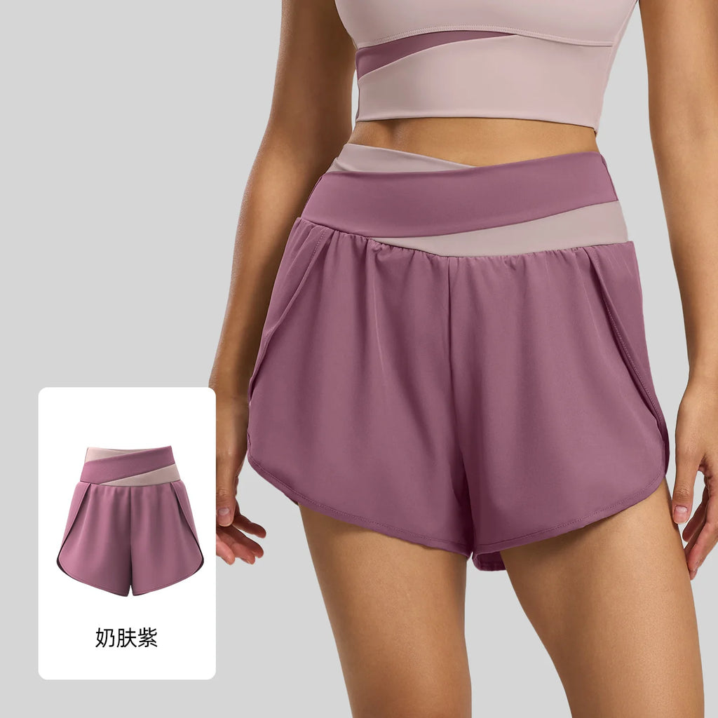 Breathable High Waist Yoga Tennis Shorts with Pocket Women's Lightweight Quick-dry Elestic Golf Athletic Fitness Running Shorts