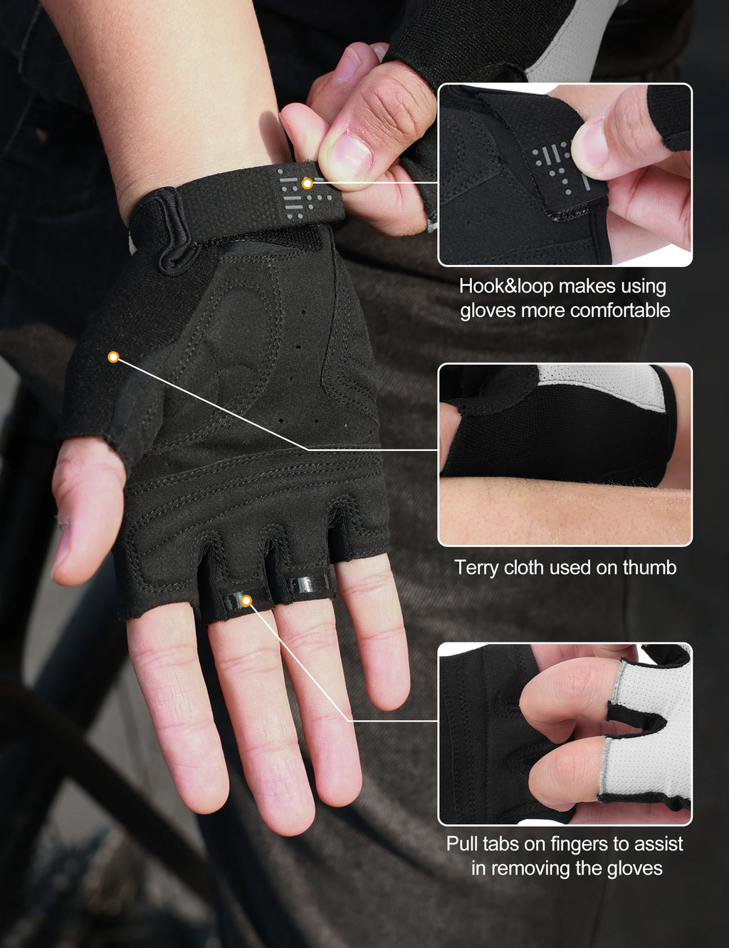 Guantes de Ciclismo INBIKE Verano – Medio Dedo Antideslizantes y Transpirables