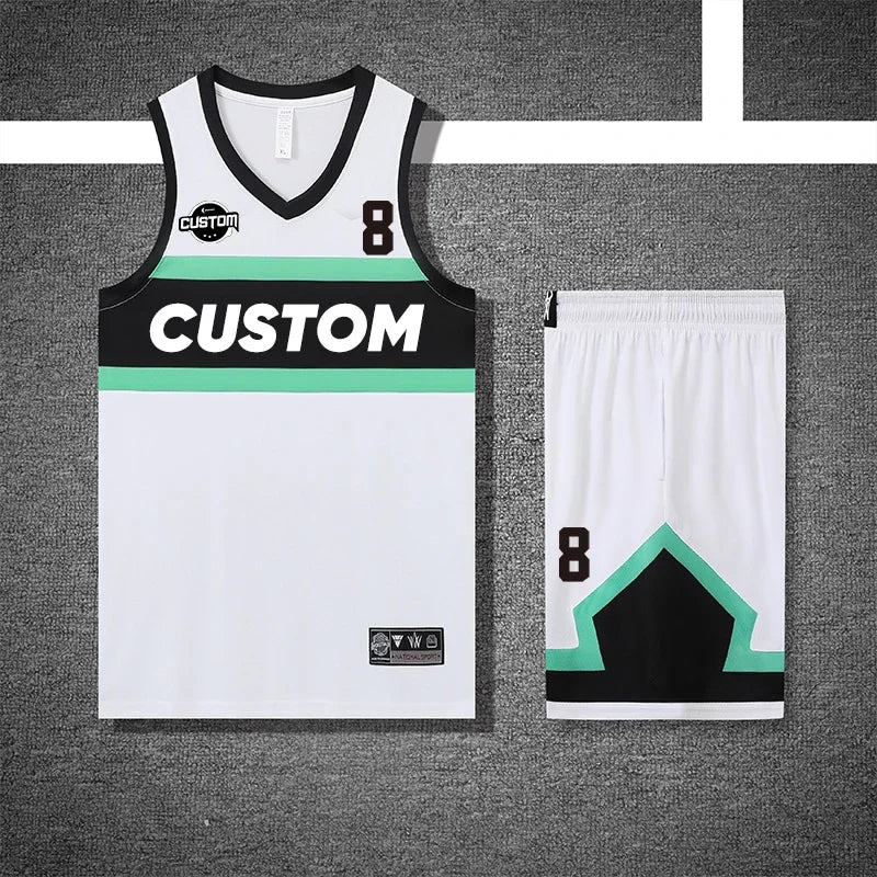 Print Men's Basketball Jersey Suit Personalized Custom Quick Dry Youth Professional Training Basketball Uniform Clothing YW-S010