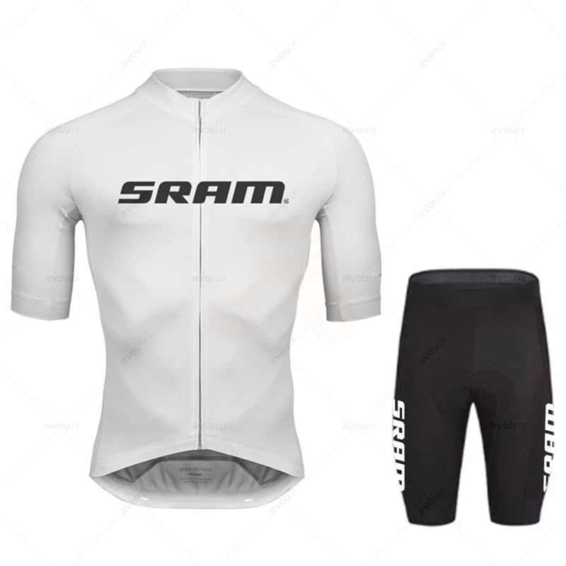 Conjunto de maillot de ciclismo Sram 2023, manga corta, transpirable, para hombre, para verano, MTB, MTB, ropa de ciclismo, uniforme