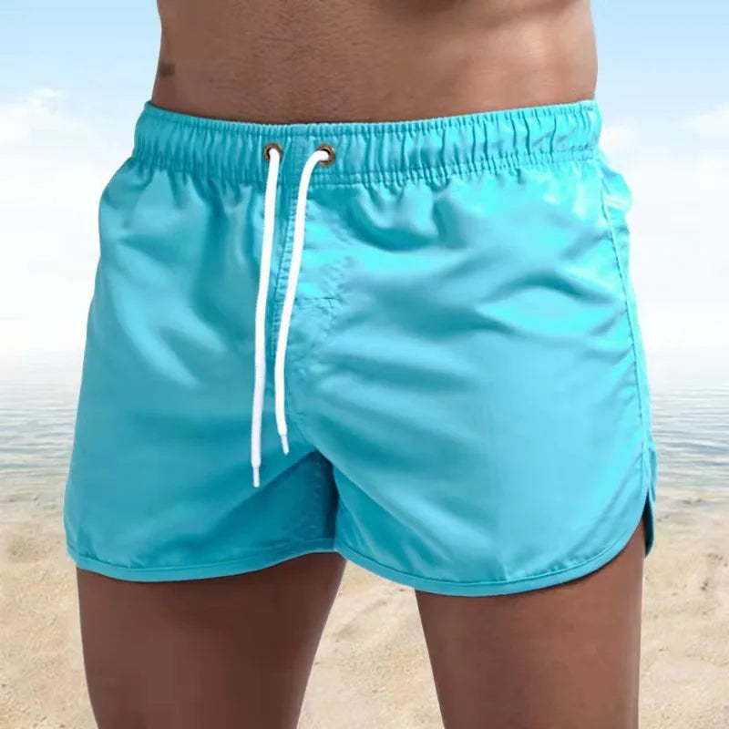 2025 New Summer Men's Swimwear Shorts Brand Beachwear Sexy Swim Trunks Men Swimsuit Low Waist Breathable Beach Wear Surf