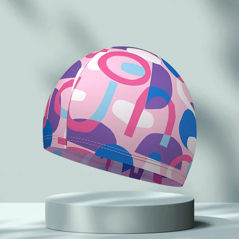 High Elastic Swim Cap for Children Adults Unisex Comfortable Polyester Spandex Swimming Hat