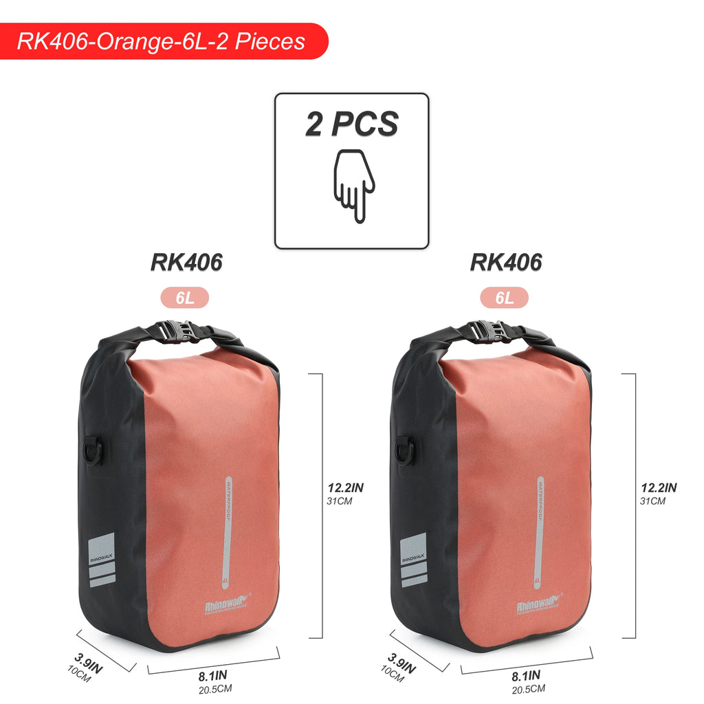 Rhinowalk Bike Quick Release Front Fork Bag 2 PCS  4L/6L Waterproof Cycling Electric Scooter Vehicle Bag Storage Accessory