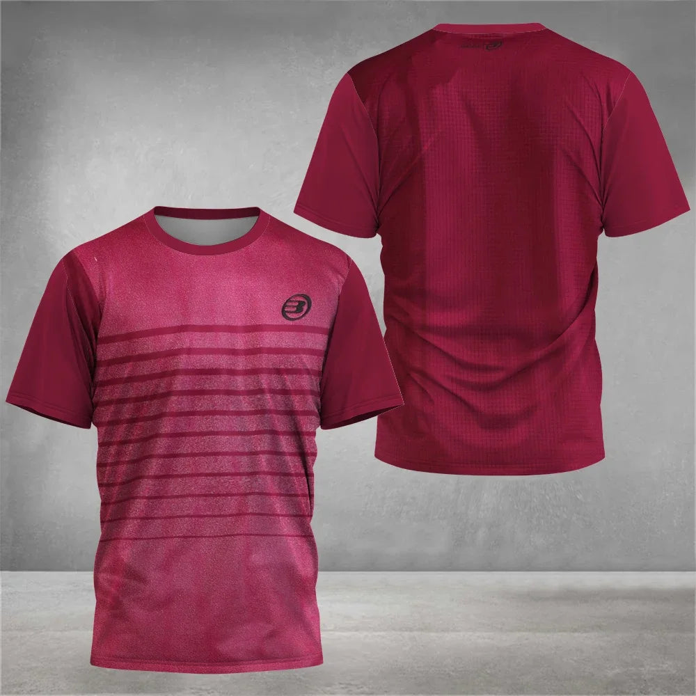 2026 New Padel Element Print Quick-drying Short Sleeve Men's Tennis Breathable Wear Men's Ultra-thin Fitness T-shirt Casual Top
