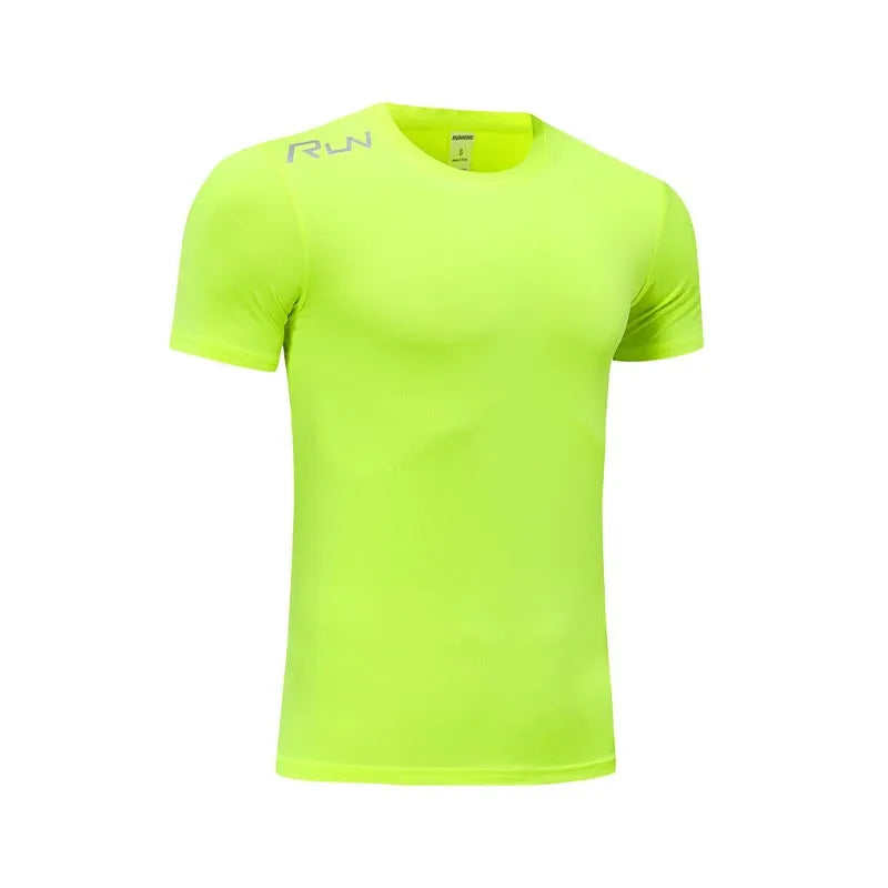 Fitness T-Shirts Quick Drying Gym Jersey Sports Running Short Sleeves Compression Shirt Elastic Tight Men Sportswear Clothing