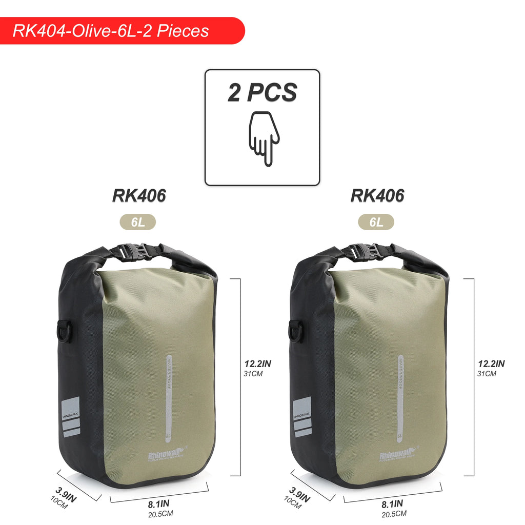 Rhinowalk Bike Quick Release Front Fork Bag 2 PCS  4L/6L Waterproof Cycling Electric Scooter Vehicle Bag Storage Accessory