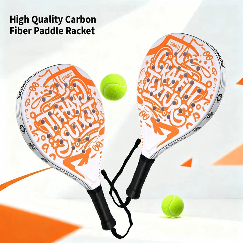 Tennis racket Best Beginner Padel Racket with EVA Softcore Lightweight Paddle for Control and Accuracy on Court for Kids Adult