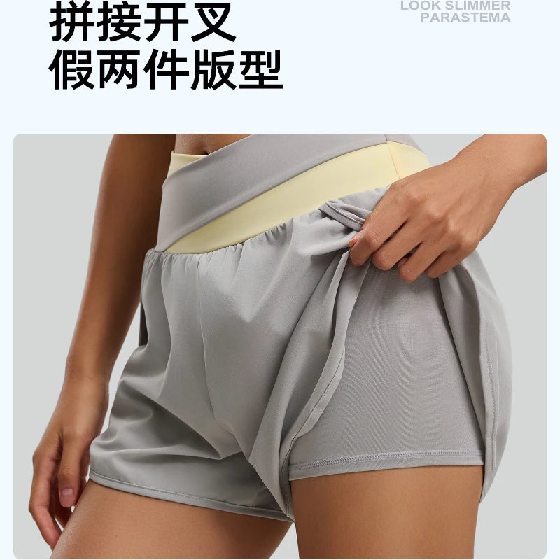 Breathable High Waist Yoga Tennis Shorts with Pocket Women's Lightweight Quick-dry Elestic Golf Athletic Fitness Running Shorts