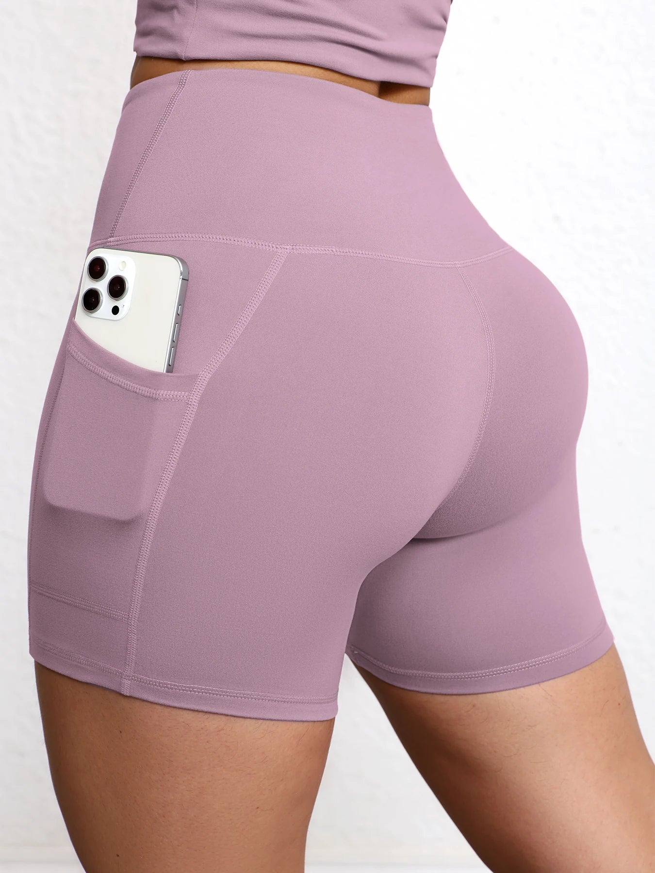 Yoga Shorts with Pockets High Waist Butt Lifting Cyclings Tights Outdoor Workout Jogging Shorts Sportswear Gym Running Short