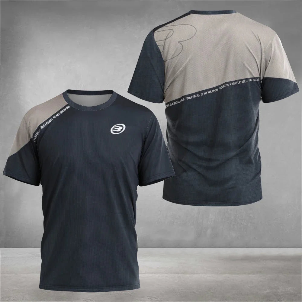 2026 New Padel Element Print Quick-drying Short Sleeve Men's Tennis Breathable Wear Men's Ultra-thin Fitness T-shirt Casual Top