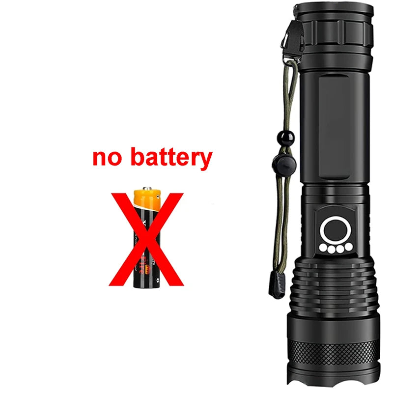 Linterna LED Recargable de Largo Alcance con Zoom Ajustable