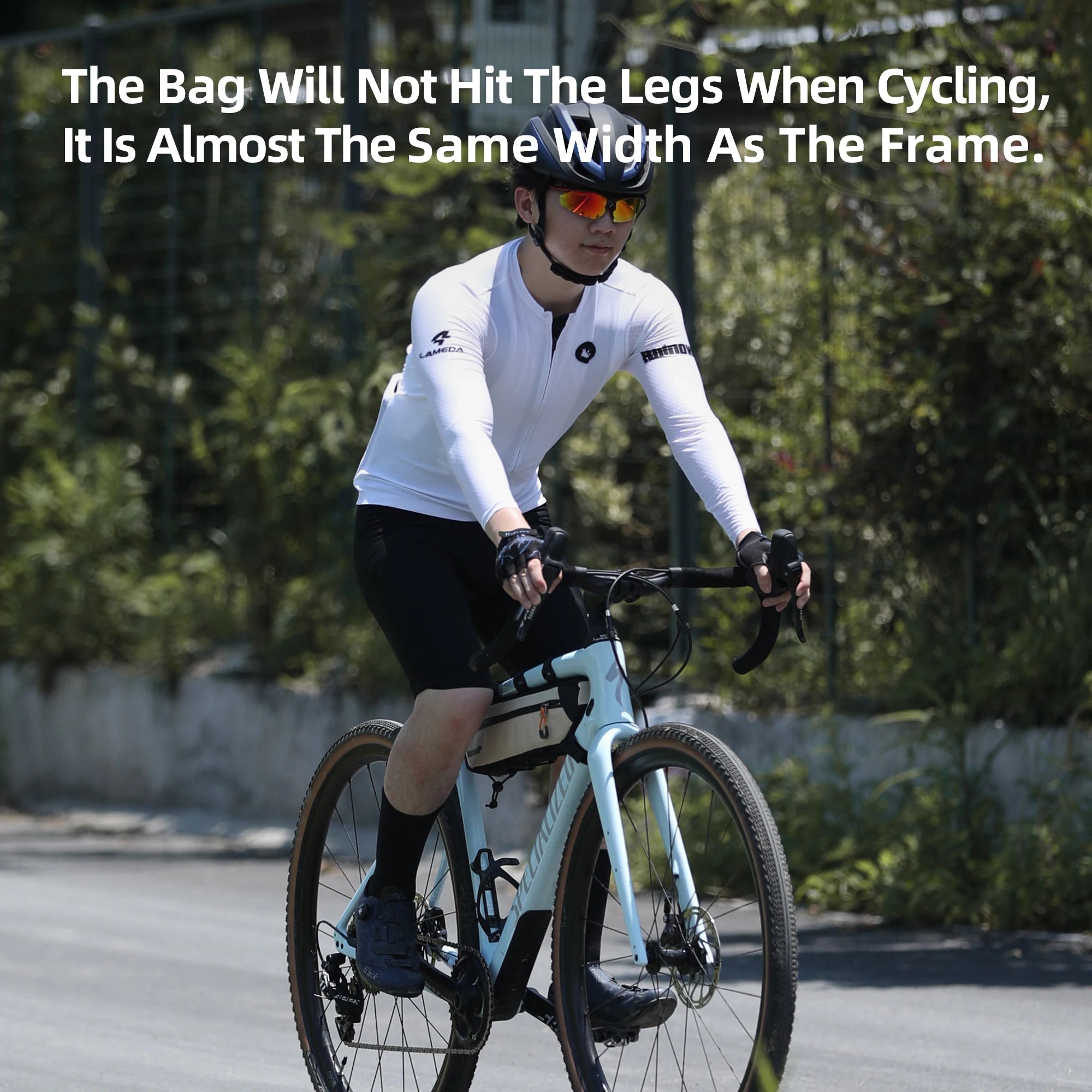Rhinowalk Bike Frame Bag 2.1L-2.7L Splash-Proof Bicycle Under Tube Bag Triangle Bag Double Sided SBS Zipper Bottom binding syste