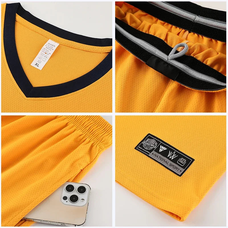 Print Men's Basketball Jersey Suit Personalized Custom Quick Dry Youth Professional Training Basketball Uniform Clothing YW-S010
