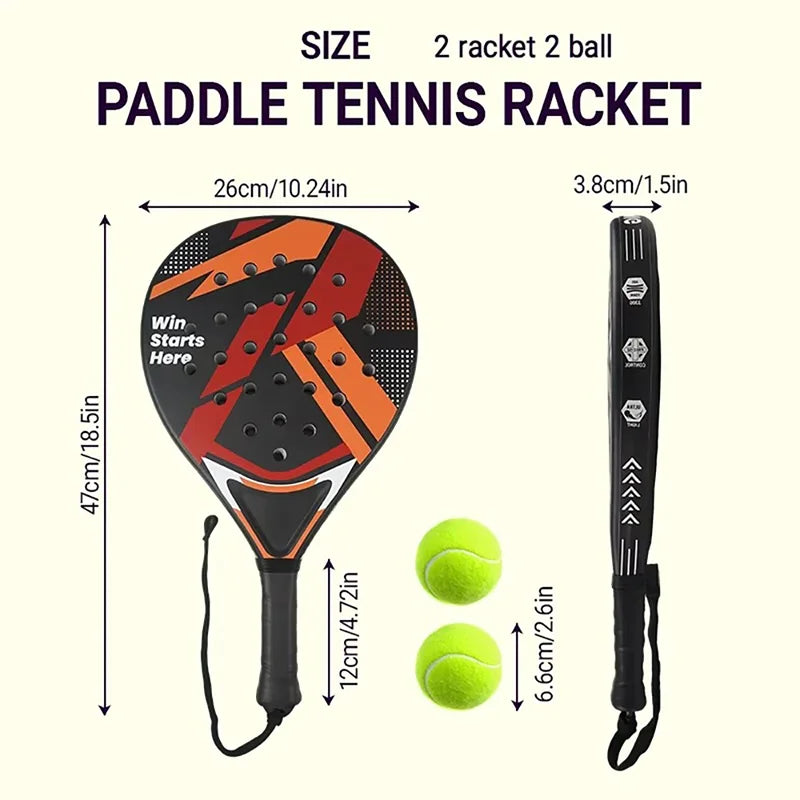 Tennis racket Best Beginner Padel Racket with EVA Softcore Lightweight Paddle for Control and Accuracy on Court for Kids Adult
