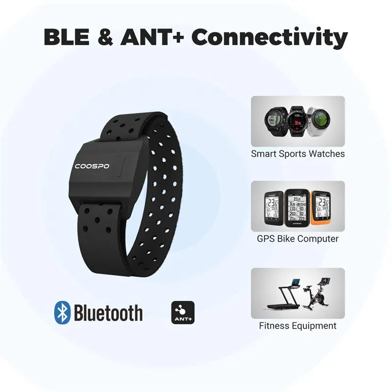 Sensor de Frecuencia Cardíaca COOSPO HW706 – Óptico de Muñeca con Bluetooth 4.0 y ANT+ para Garmin y Wahoo