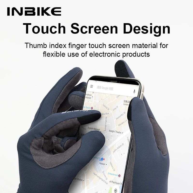 Guantes de Ciclismo INBIKE Invierno – Dedo Completo con Pantalla Táctil y Gel
