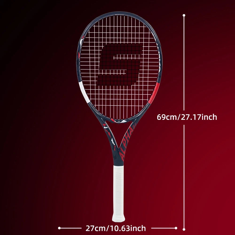 SALYWEE Alpha T800 Full Carbon Fibre Tennis Racket, Ultra-light 273±7g, Wide Tri-Joint Anti-Twist Frame, with Dampener Grip Bag