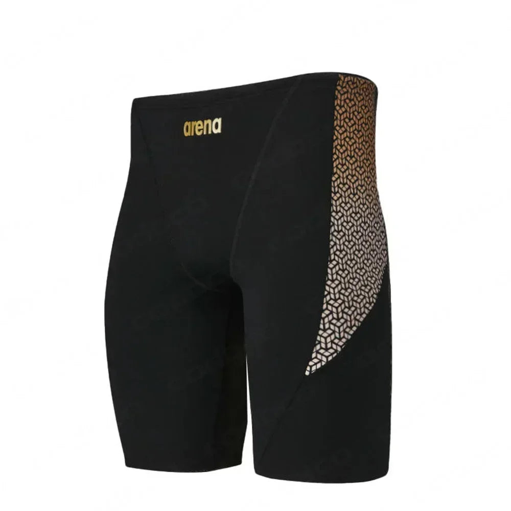 New Men Swim Jammer Swimming Trunks Professional Swim Surf Trunks Summer Beach Lycra Quick Dry Uv Protection Gym Tights Shorts