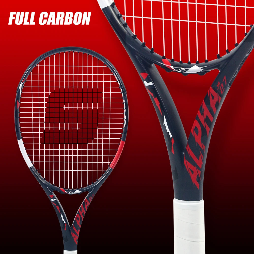 SALYWEE Alpha T800 Full Carbon Fibre Tennis Racket, Ultra-light 273±7g, Wide Tri-Joint Anti-Twist Frame, with Dampener Grip Bag