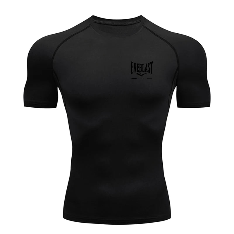 2026 New Men's Running Compression T-Shirt Short Sleeve Gym Workout Shirts Fitness Shirts Men's Jogging Sportswear Sweatshirts