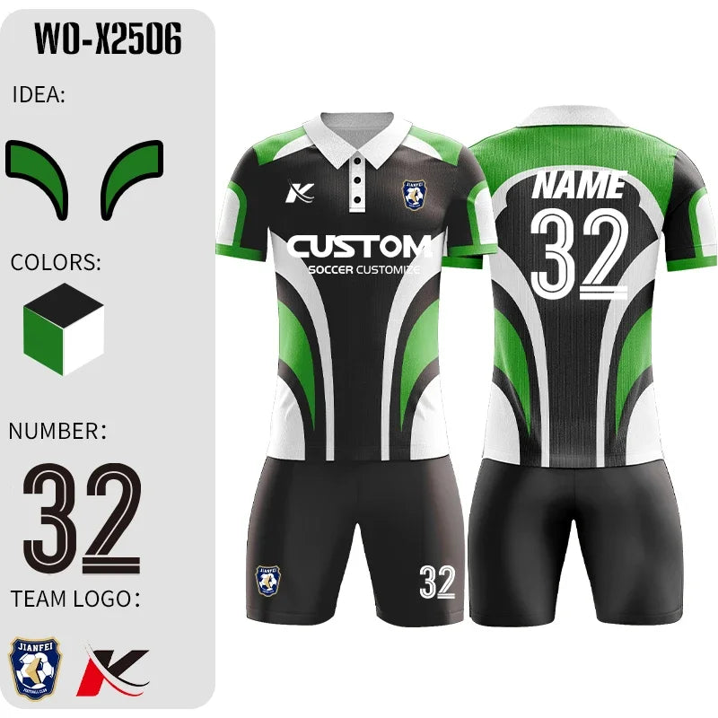 Custom Sublimation Football Jersey Sets Breathable Football Uniform Team Soccer Jersey Set Training Soccer Uniform For Men