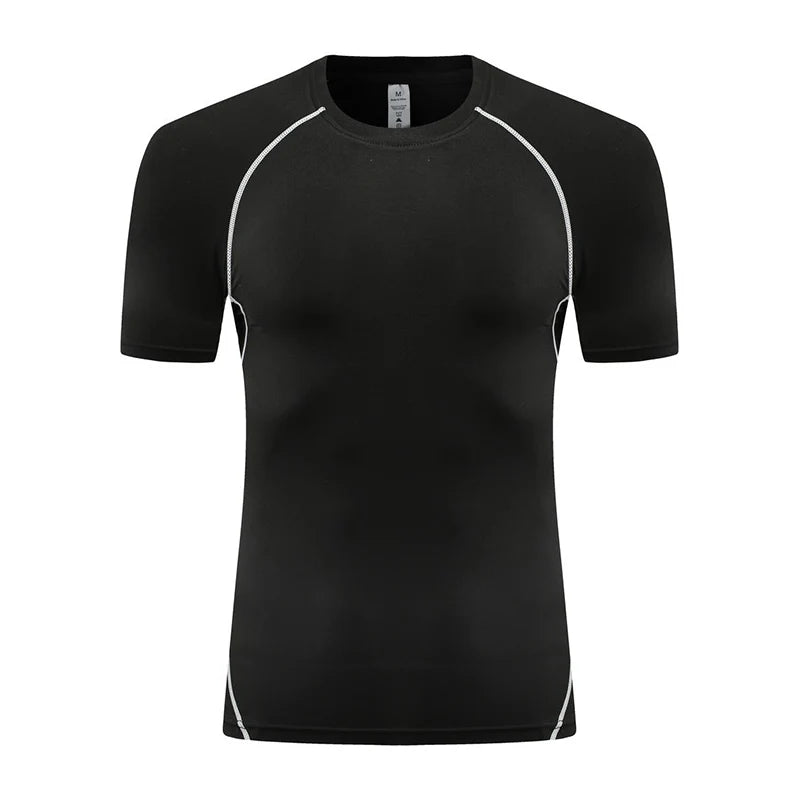 Fitness T-Shirts Quick Drying Gym Jersey Sports Running Short Sleeves Compression Shirt Elastic Tight Men Sportswear Clothing