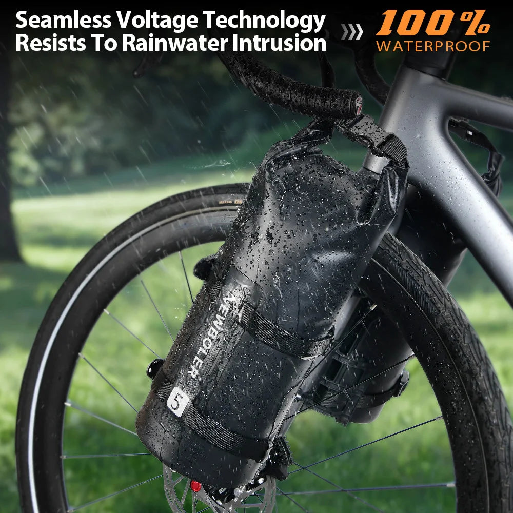 NEWBOLER Portable Waterproof Bicycle Fork Bag 5L Portable Bike Bag Electric Scooter Bag Bicycle Front Bag Bike Fork Bag