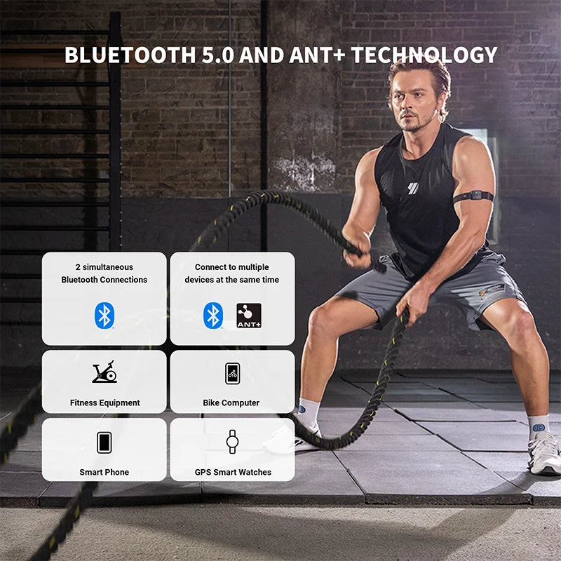 Monitor de Frecuencia Cardíaca COOSPO HW9 – Brazalete con ANT+ y Bluetooth 5.0