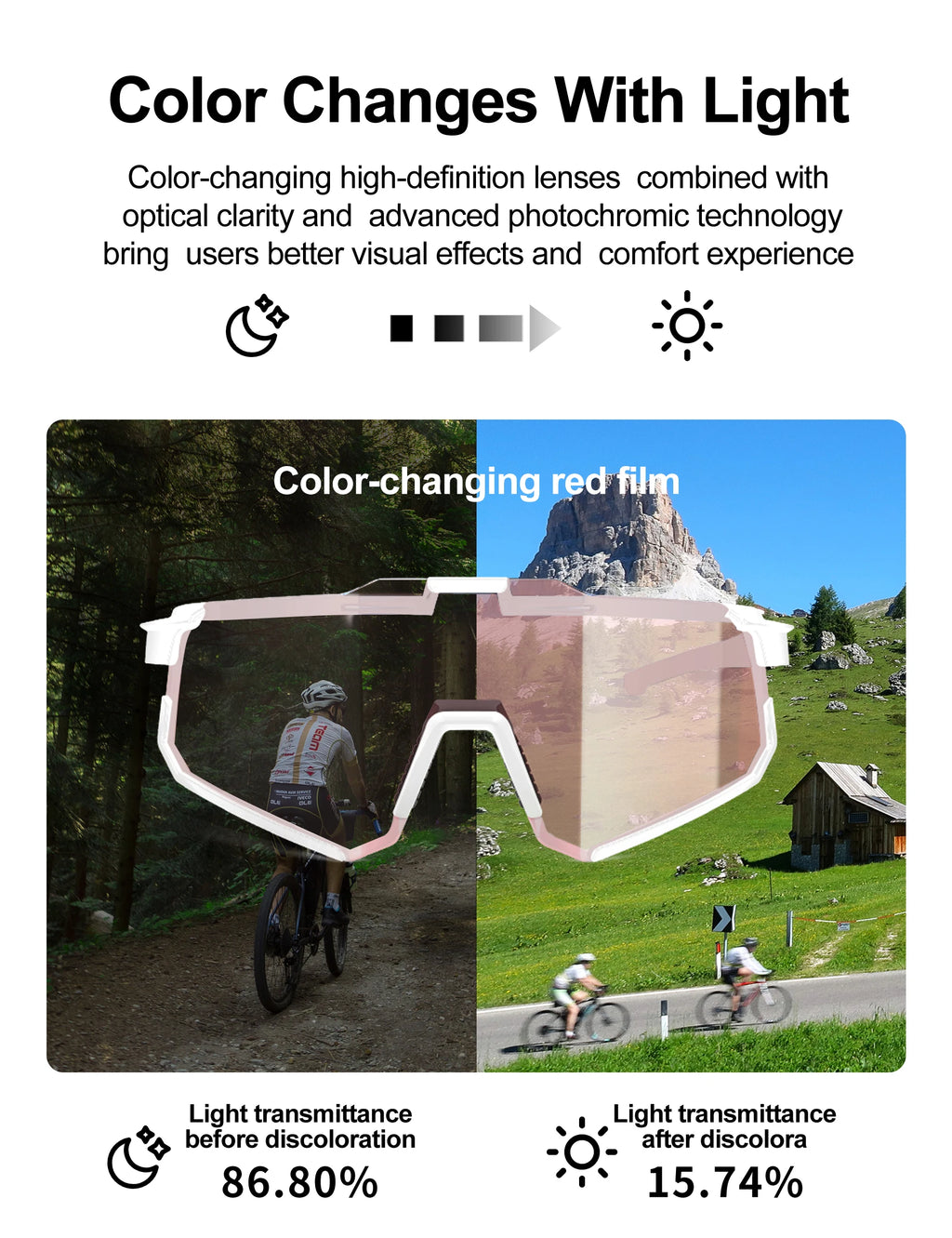 Gafas de Ciclismo para Mujer INBIKE – Fotocromáticas UV400 y Antipolvo