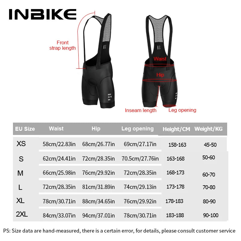 INBIKE Men's MTB Cycling Bib Shorts Bike Riding Pants Man Professional Bicycle Shorts for Men Road Bike Mountain Cycling Clothes