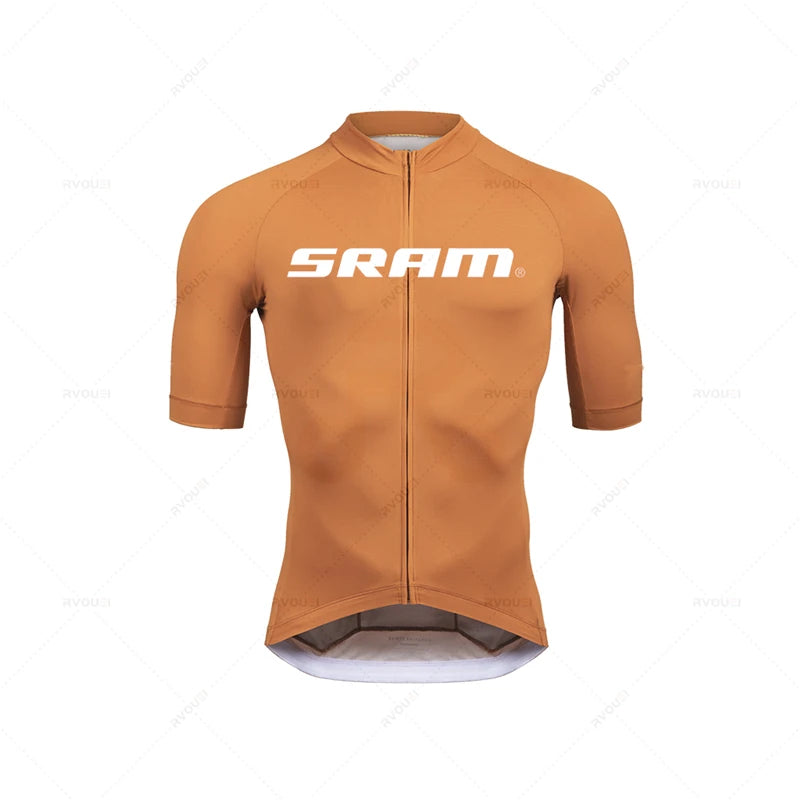 Conjunto de maillot de ciclismo Sram 2023, manga corta, transpirable, para hombre, para verano, MTB, MTB, ropa de ciclismo, uniforme