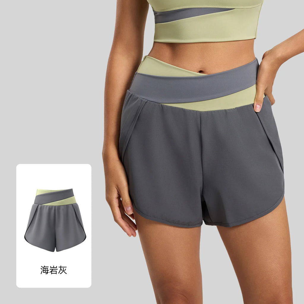 Breathable High Waist Yoga Tennis Shorts with Pocket Women's Lightweight Quick-dry Elestic Golf Athletic Fitness Running Shorts
