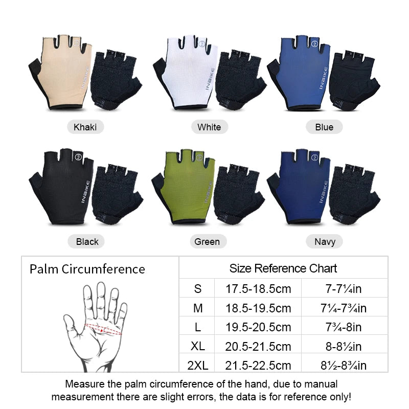 Guantes de Ciclismo INBIKE Verano – Medio Dedo Antideslizantes y Transpirables
