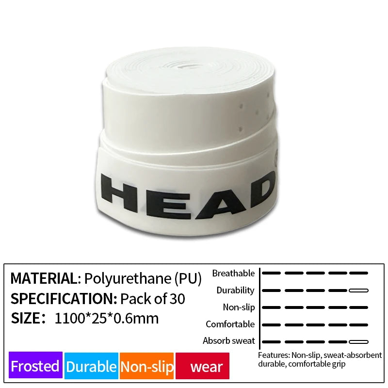 30pcs head Tennis Overgrip Padel Racket head Tenis Grip Tape Anti Slip Training Replacement Sweatband Badminton Accessories
