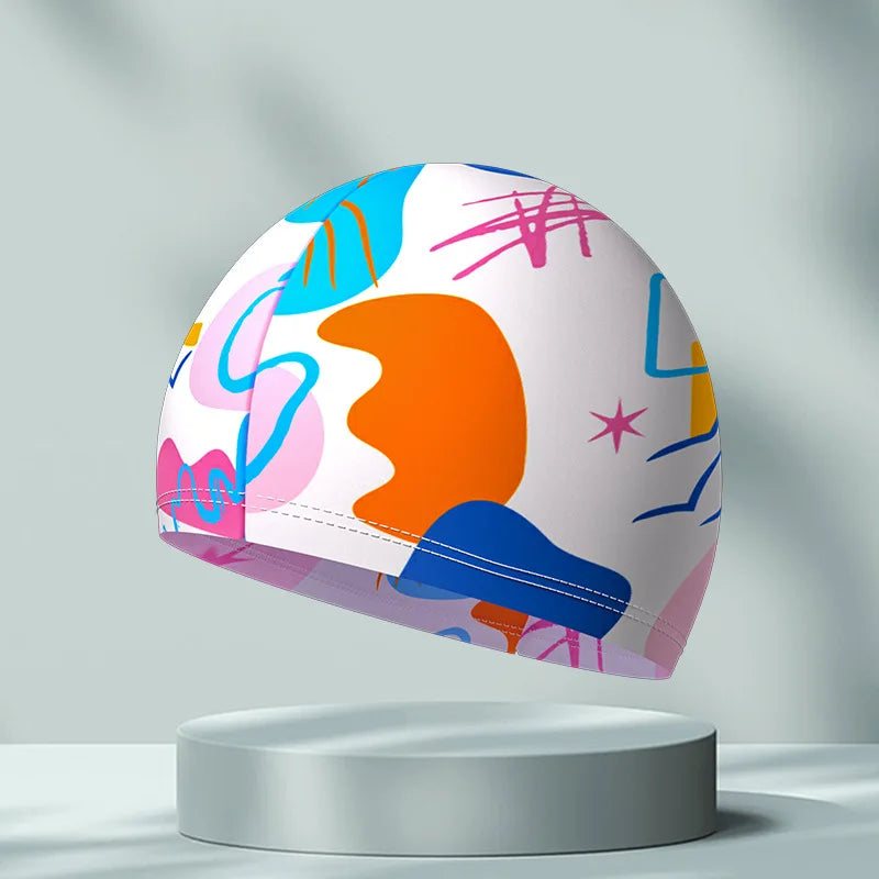 High Elastic Swim Cap for Children Adults Unisex Comfortable Polyester Spandex Swimming Hat