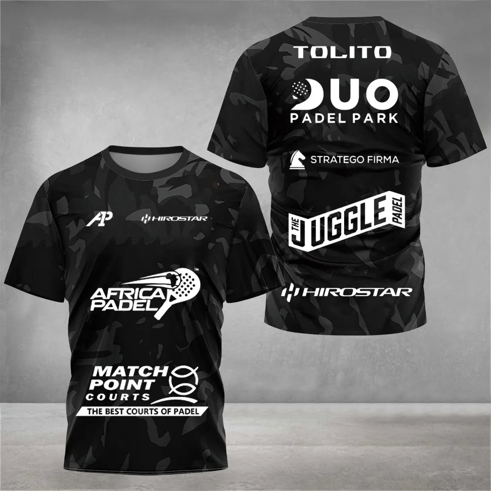 Professional Padel Sports Short-sleeve T-shirt Breathable Quick-dry Fabric Team Print for Training & Matches