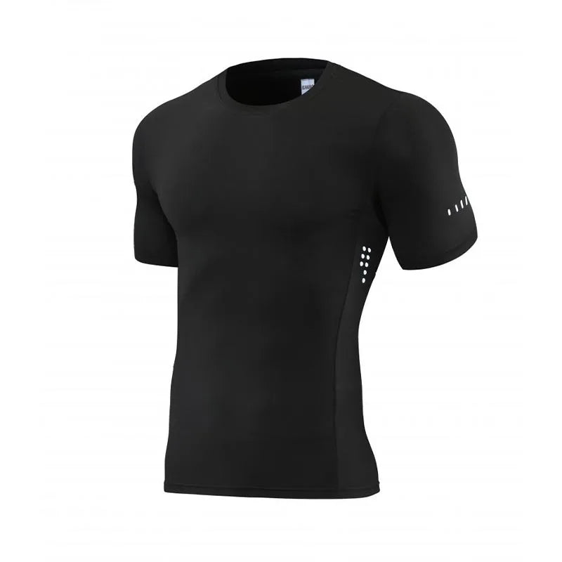 Fitness T-Shirts Quick Drying Gym Jersey Sports Running Short Sleeves Compression Shirt Elastic Tight Men Sportswear Clothing