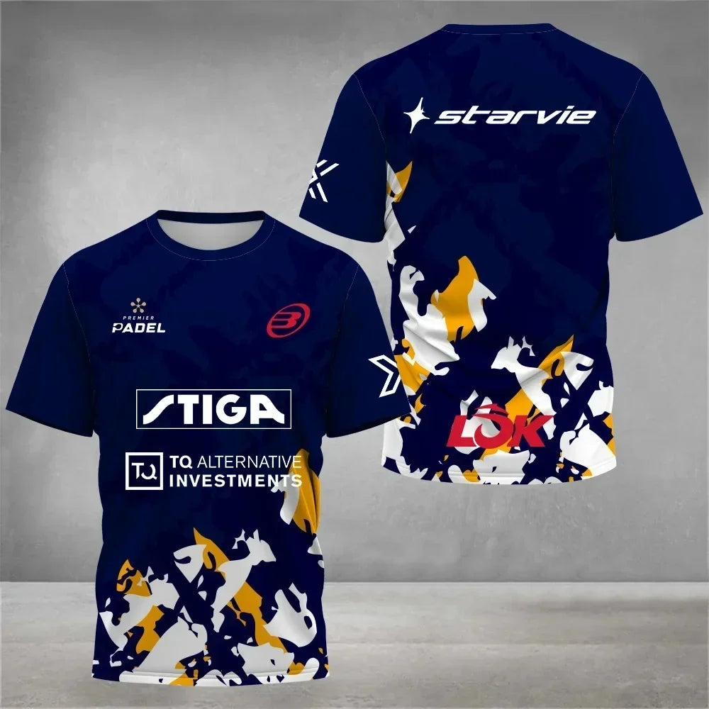 Fashion New Men's Quick Dry Tennis T-Shirt Summer Loose Padel Clothing Outdoor Badminton Running T-Shirts Sport Short Sleeve Top