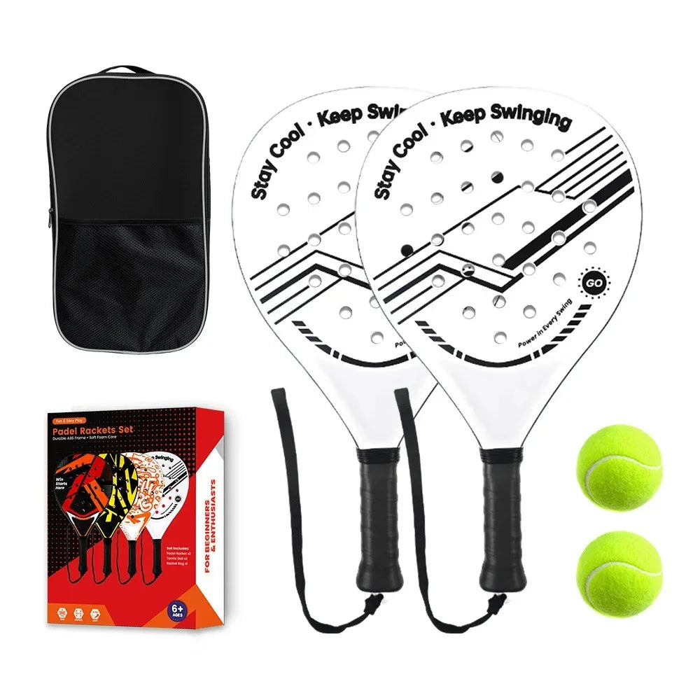 Tennis racket Best Beginner Padel Racket with EVA Softcore Lightweight Paddle for Control and Accuracy on Court for Kids Adult