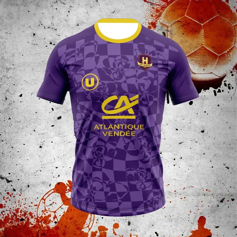 2025-26 Mens HBC Nantes Handball Shirt Youth Kids Sportwear Oversized Training Handball Uniform Breathable Unisex Jersey Tee