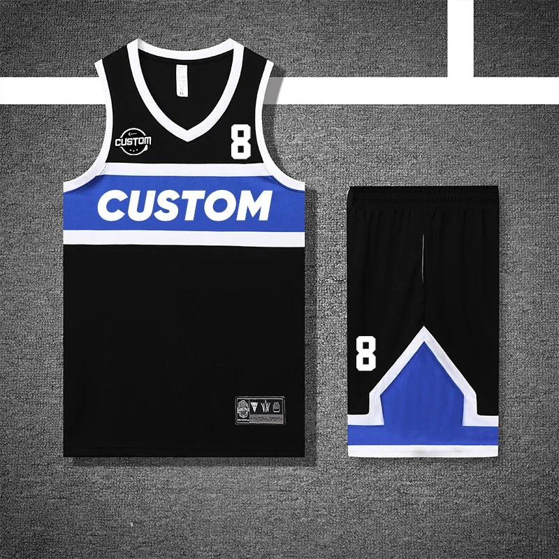 Print Men's Basketball Jersey Suit Personalized Custom Quick Dry Youth Professional Training Basketball Uniform Clothing YW-S010