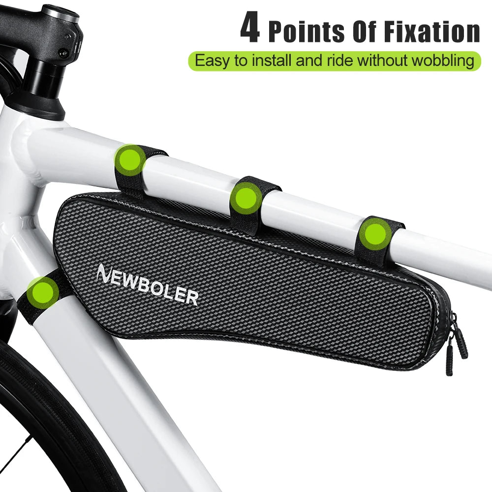 NEWBOLER 1.5L Large Capacity Bicycle Triangle Bag EVA Hard Shell Bicycle Frame Front Tube Bag Waterproof Bicycle Bag Accessories